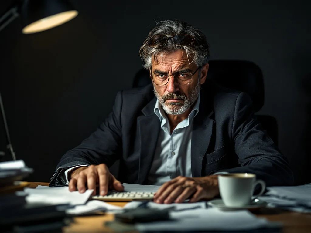 homme fatigue un homme fatigué assis à son bureau